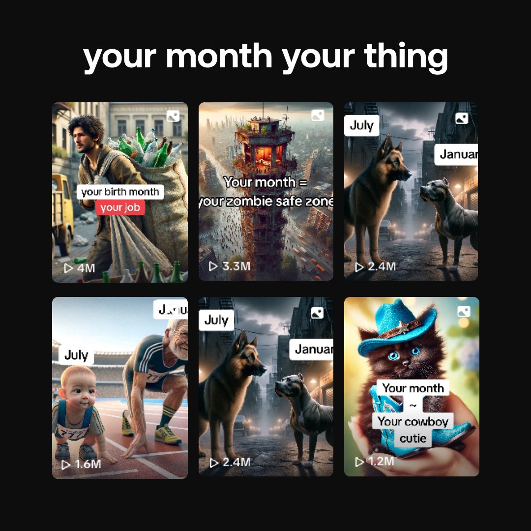 Your month your thing, AI TikTok format making millions of views