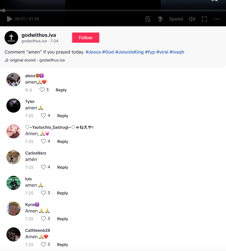 Christian Tok Amen Comments