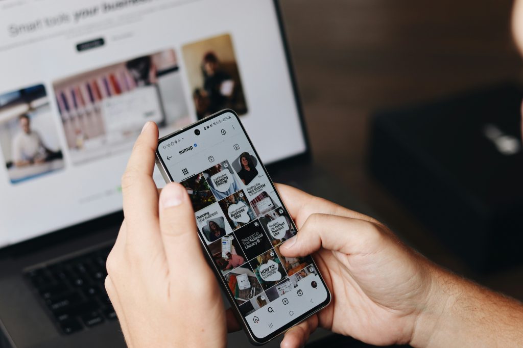 A person using a phone